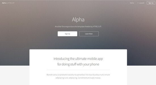 Anteprima template alpha