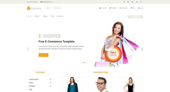 Anteprima template eshopper