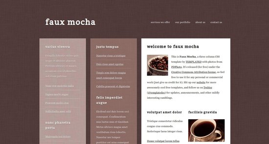 Anteprima template fauxmocha