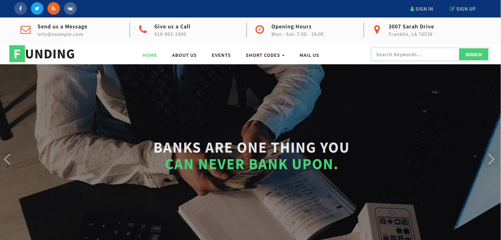 Anteprima template funding-banking