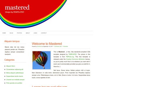 Anteprima template mastered