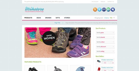 Anteprima template mihstore