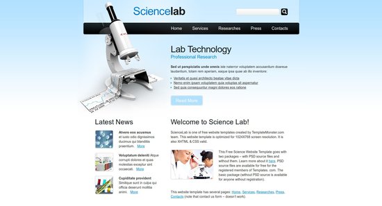 Anteprima template science