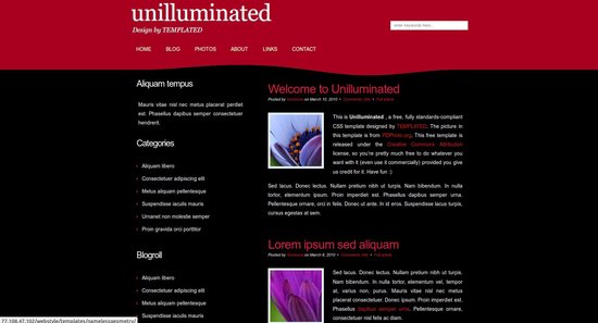 Anteprima template unilluminated